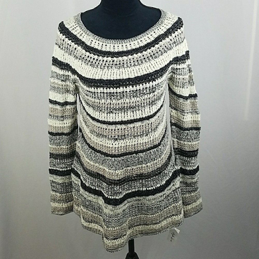 Style&Co women XS tunic sweater open knit long sleeve costal cozy travel